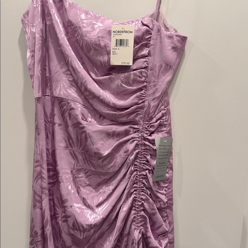 NWT Saylor Gardenia Ruched Jaquered MIDI Dress Gown - Picture 5 of 9